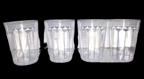 [2513] JUEGO 4 VASOS CRISTAL FACETEADO - 703