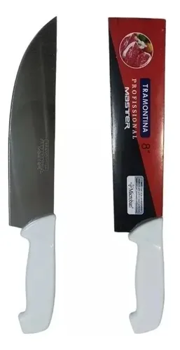 [10744] CUCHILLO CARNICERO C/ PLASTICO BLANCO 7" 24621/087