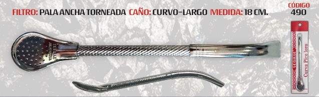 [11006] BOMBILLA TORNEADA CURVA 18 CM. - 490