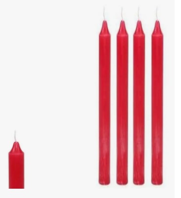 [11146] VELAS PARAFINA LARGAS X 4 UNID. ROJA