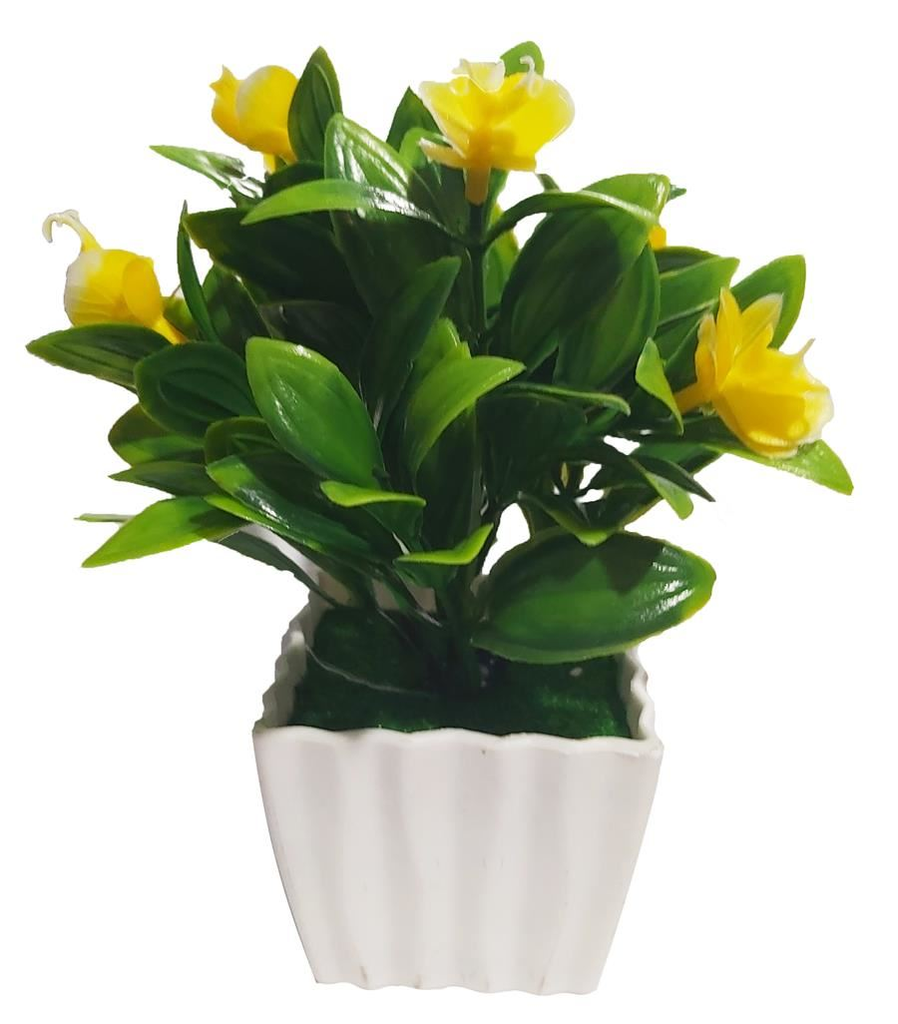 [12460] PLANTA ARTIFICIAL CON MACETA 15CM (AMARILLO, NARANJA, ROSA, BLANCO) 90296