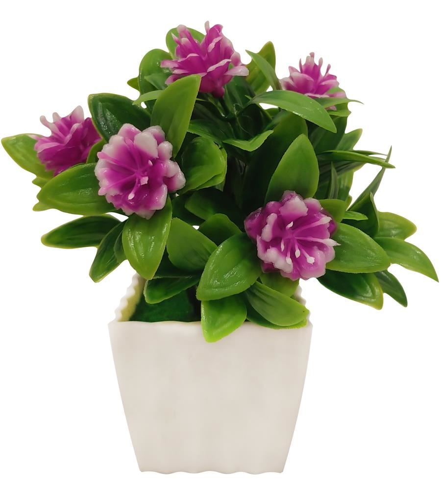 [12461] PLANTA ARTIFICIAL CON MACETA 20CM (AMARILLO, NARANJA, LILA, VIOLETA, BLANCO) 90297