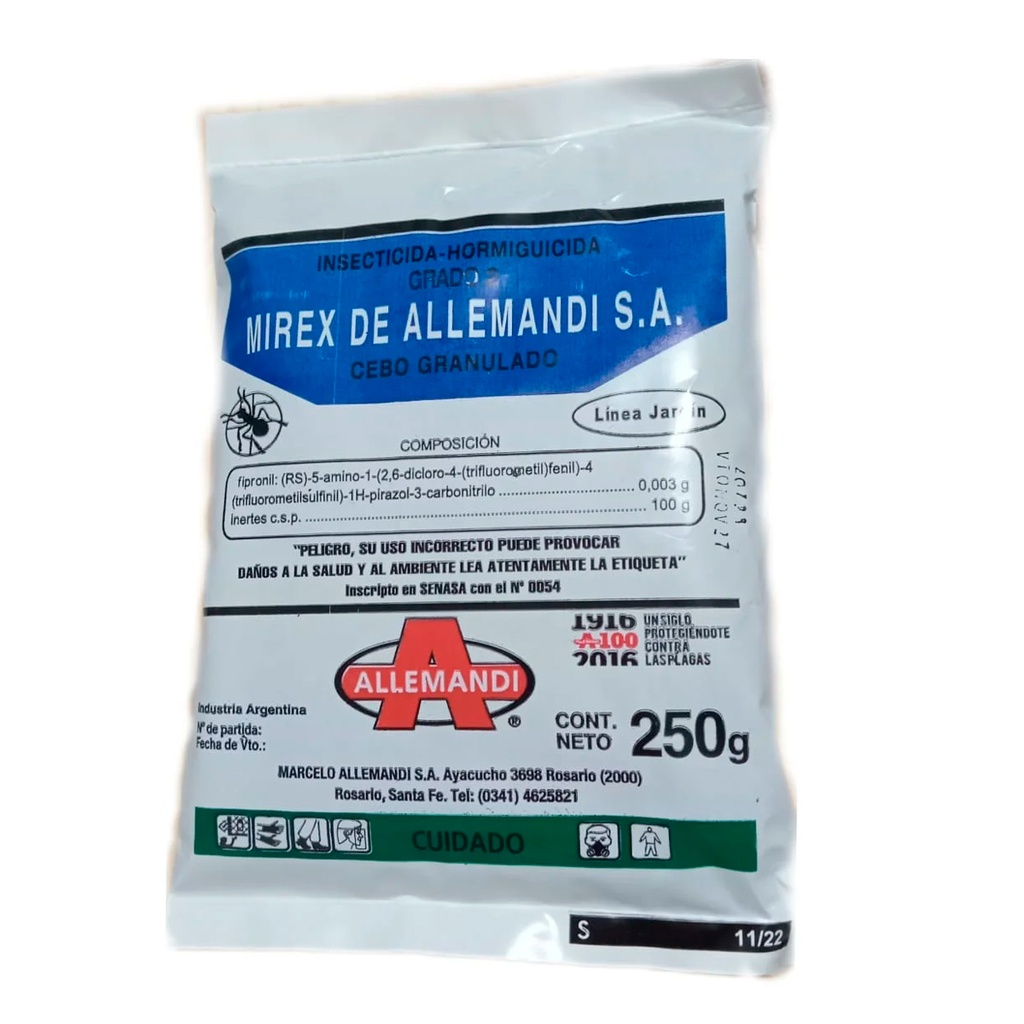 [12471] HORMIGUICIDA GRANULADO FLU MIREX BOLSA X250 GR. 12162