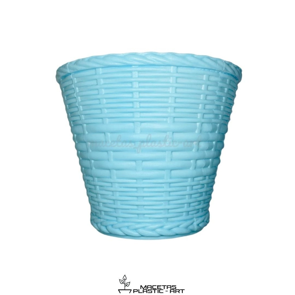 [12526] MACETA SIMIL MIMBRE N° 19 PASTEL