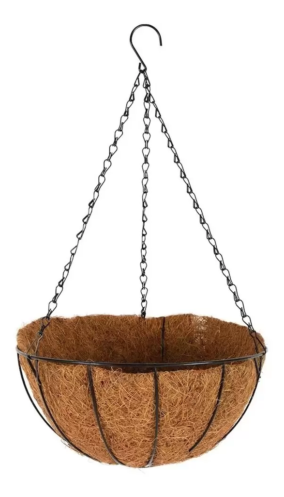 [12845] PORTAMACETA COLGANTE DE COCO 30X18CM 60464
