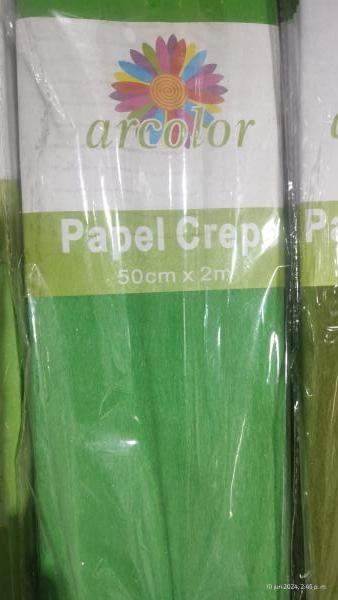 [13904] PAPEL CREPE 50X200 VERDE MEDIO CRE001