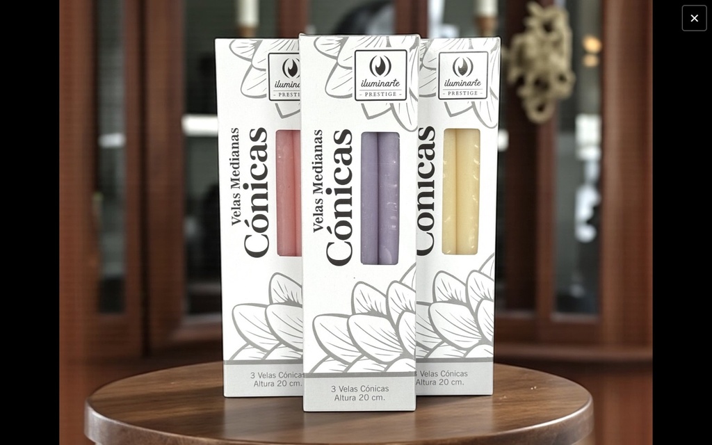 [14045] VELAS CONICAS X 3U. MEDIANAS 20 CM. 134Q