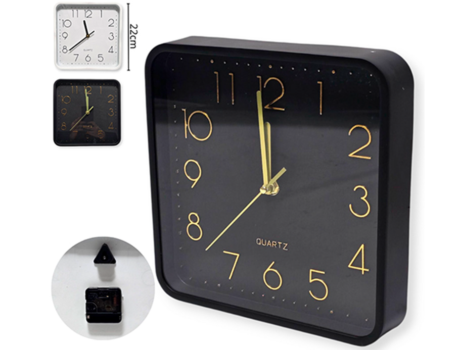 [14658] RELOJ DE PARED 22 CM. CUADRADO WQ10033