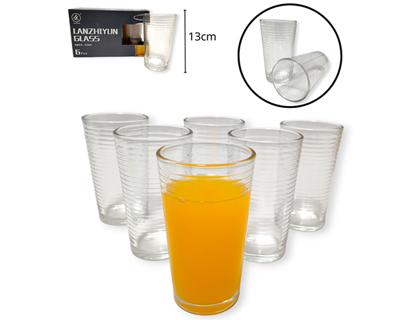 [14668] VASO VIDRIO 7X13 CM. ESTUCHE X 6 UNID. (HW06625)