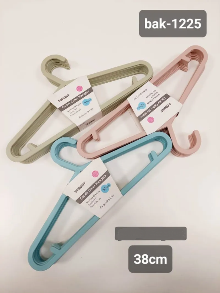 [14842] PERCHA PLASTICA 38 CM COLOR PASTEL 1225