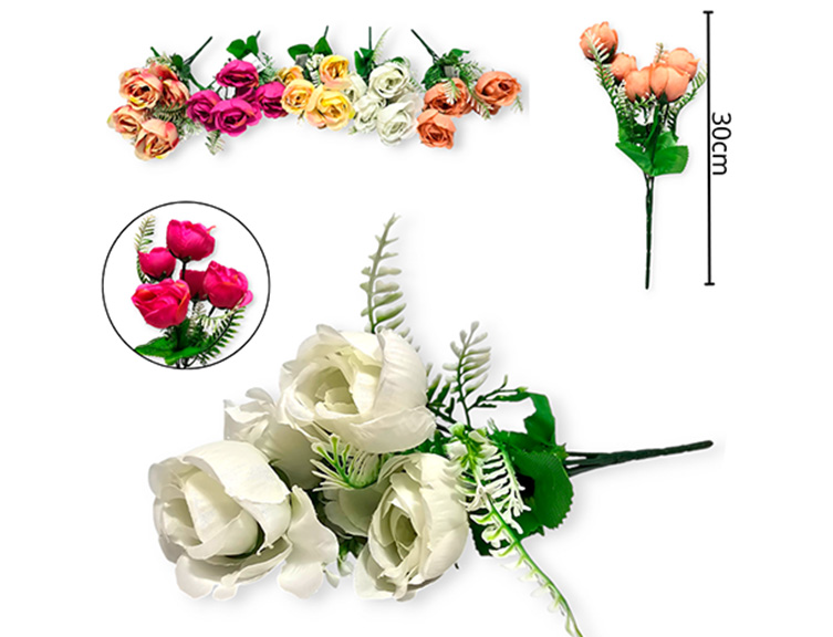 [14855] RAMO FLOR ECO ROSA VARIOS COLORES (FL10023)