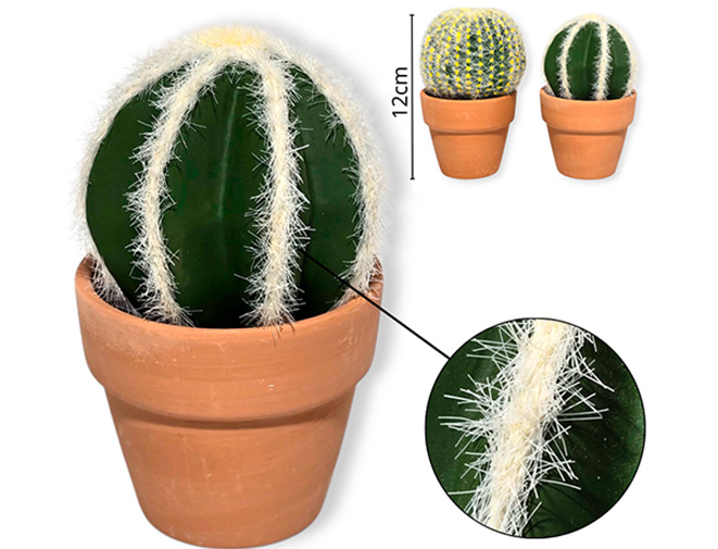 [14869] MACETA PLANTA CACTUS CERAMICA 12CM VARIOS MODELOS (FL10194)