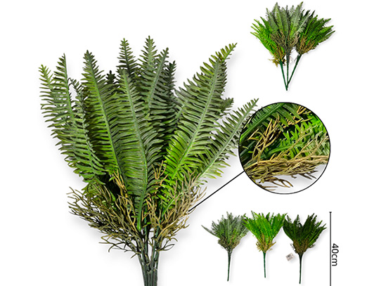 [14871] RAMO ARTIFICIAL HOJA FOLLAJE 40CM 3 COLORES (FL10147)