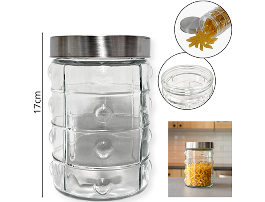 [14905] FRASCO DE VIDRIO TAPA METAL MEDIDA 1000ML (HW52154)