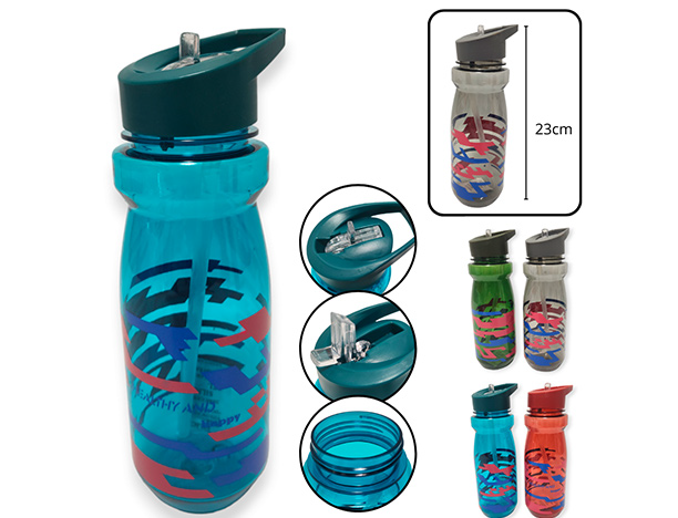 [14912] BOTELLA PLASTICA 600ML PICO REBATIBLE (HW08323)