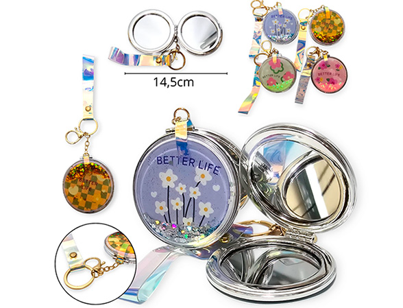[14934] ESPEJO DE CARTERA METAL LLAVERO AUMENTO (BY00179)